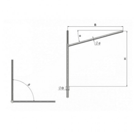 Кронштейн угловой двухрожковый на фланце 2К2(15°)-0,2-0,2-Ф6-ß-Тр.48 9 кг