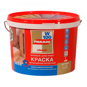 Краска Parade W100 латексная,/База А/, 9л