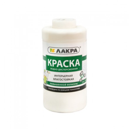 Краска ЛАКРА интерьерная акрил. влагост. (повыш.бел.), 3кг (банка)